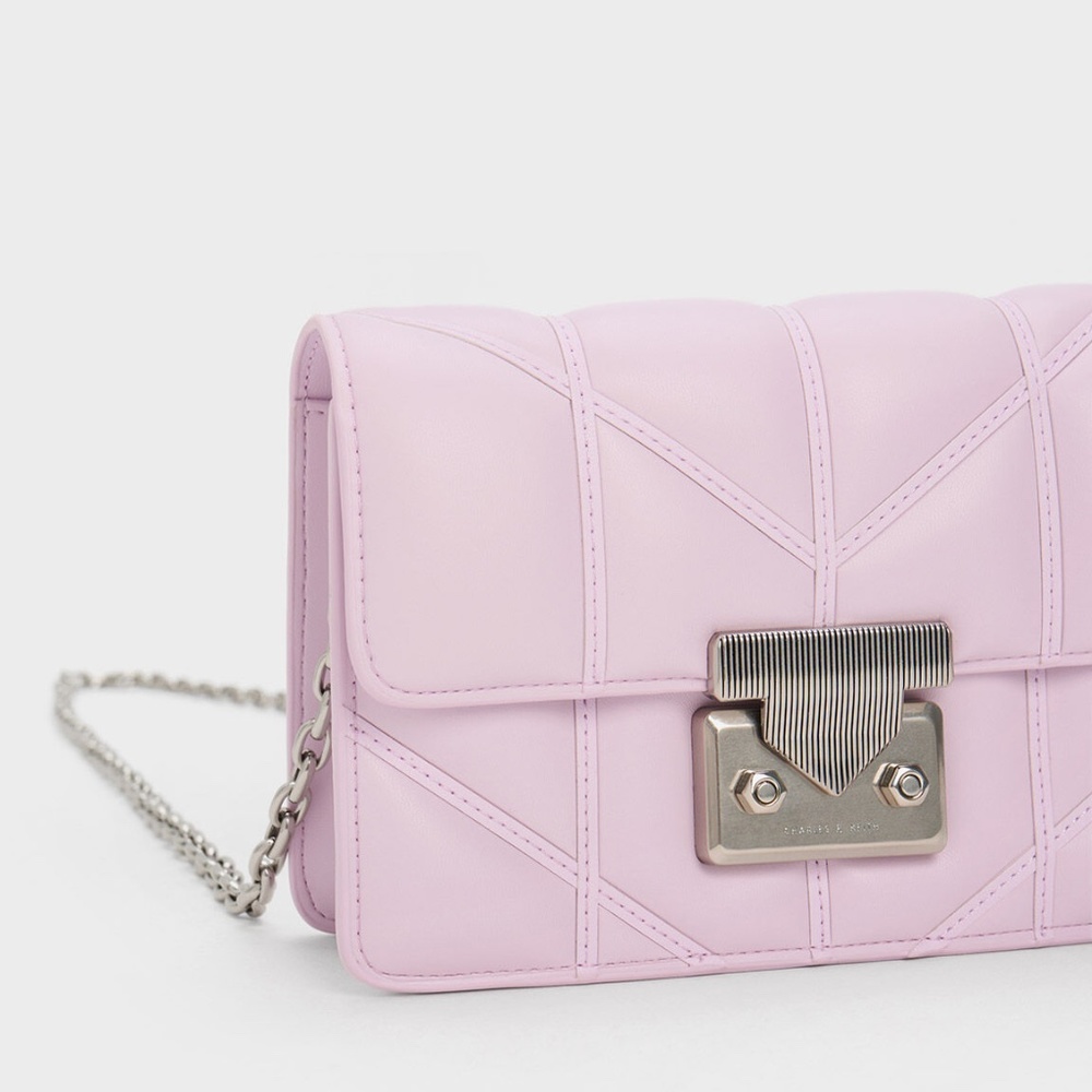 Lilac Crossbody with Silver Chain